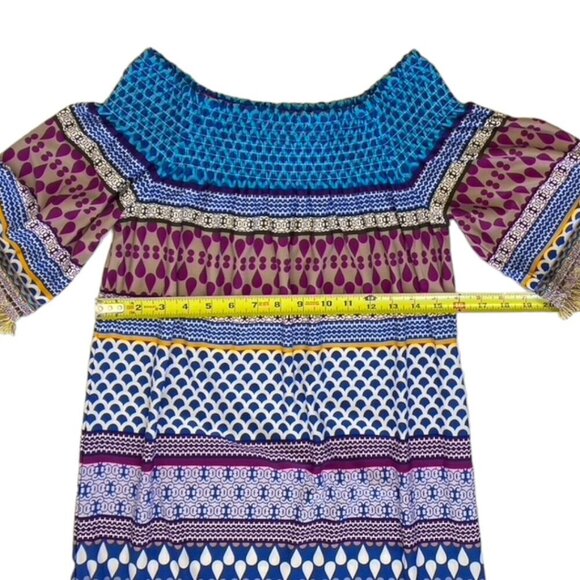 Trina Turk Emilia Dress Colorful Fringe Trim Beach - Picture 13 of 14